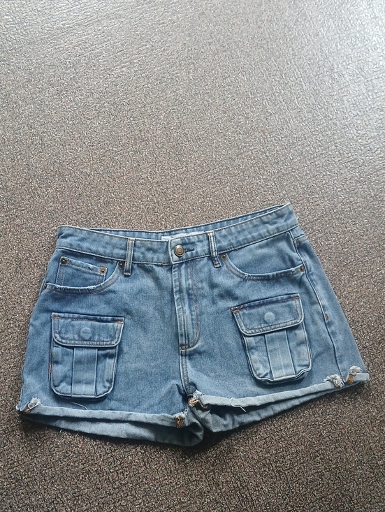 Seven7 Pants - Seven7 Shorts Denim Jean Cargo Rolled Hem High Rise Size 26 Distressed